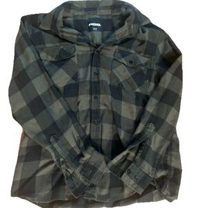 RSQ Black and Green flannel Shirt
